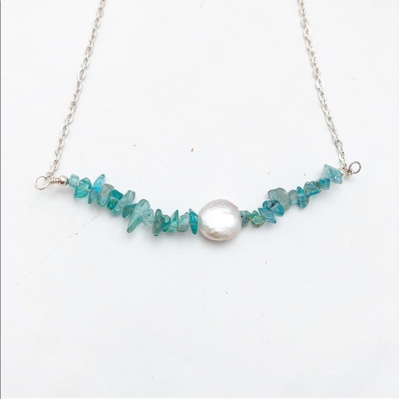 ARTISAN BOHO SILVER & BLUE GEMSTONE NECKLACE - Picture 2 of 4